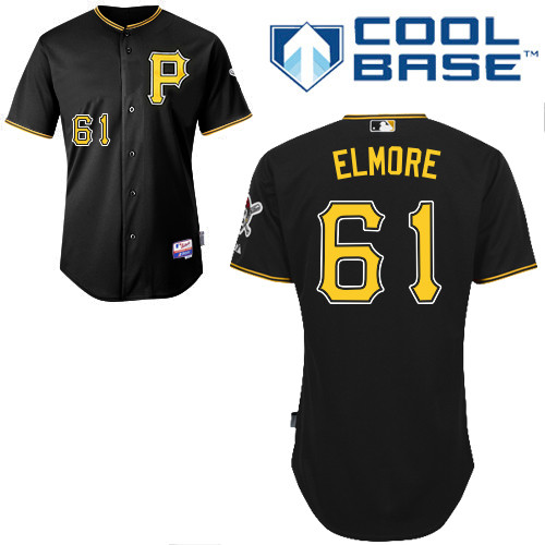 Jake Elmore #61 MLB Jersey-Pittsburgh Pirates Men's Authentic Alternate Black Cool Base Baseball Jersey